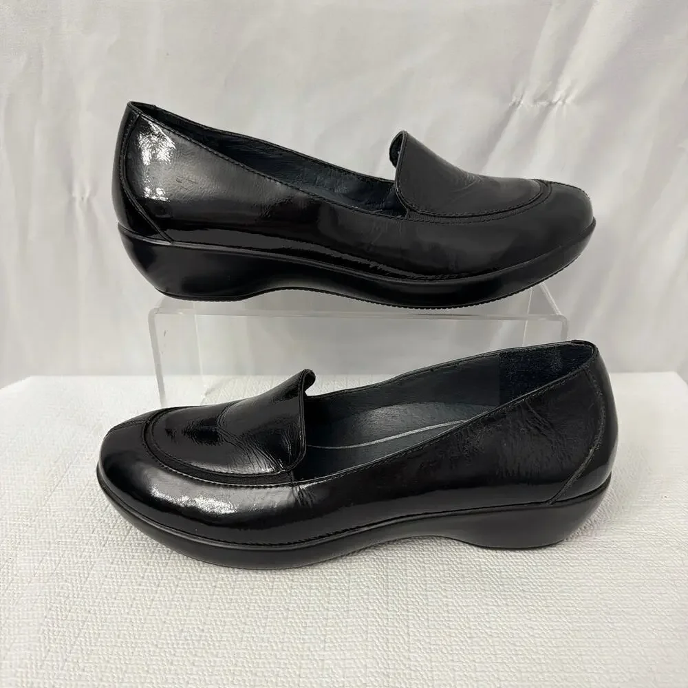 Dansko Shoes Womens Size 9 Black Patent Leather Debra Wedge